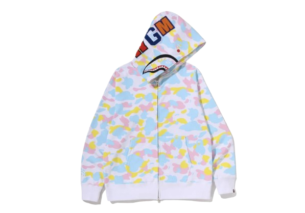 NEW MULTI CAMO SHARK FULL ZIP HOODIE